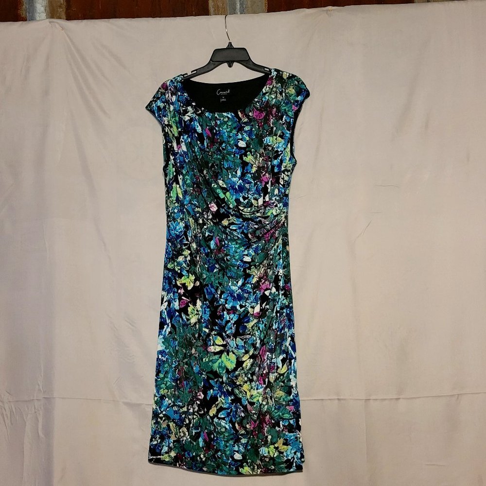 Connected Apparel Size 14  sleeveless faux wrap sheath dress